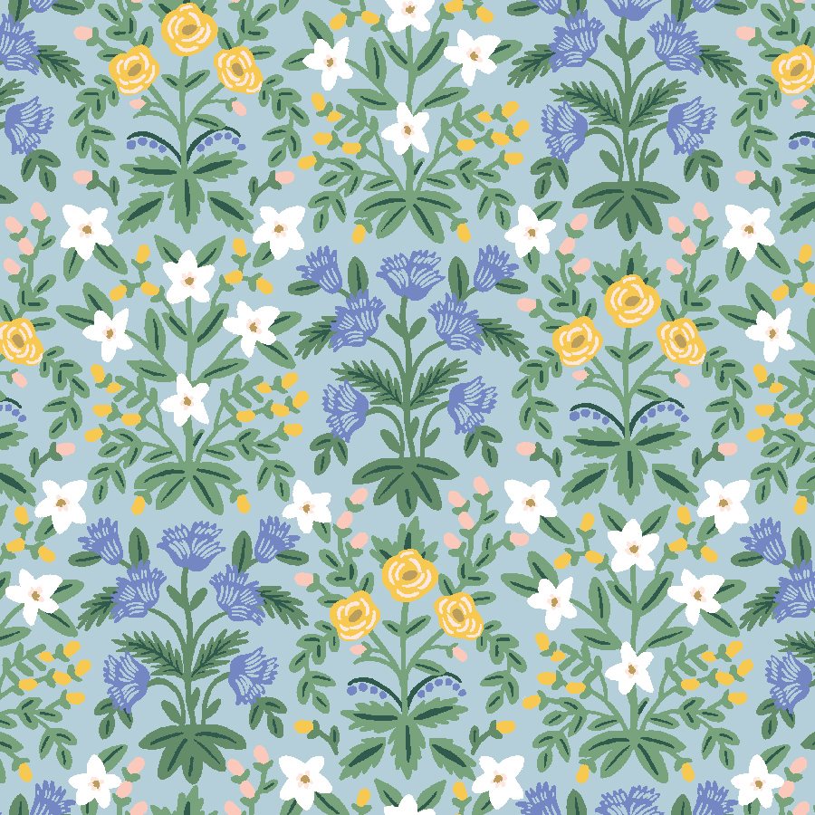 Bramble- Lottie - Blue Multi - Cotton Poplin - PER 1/4 METRE (7946505945326)