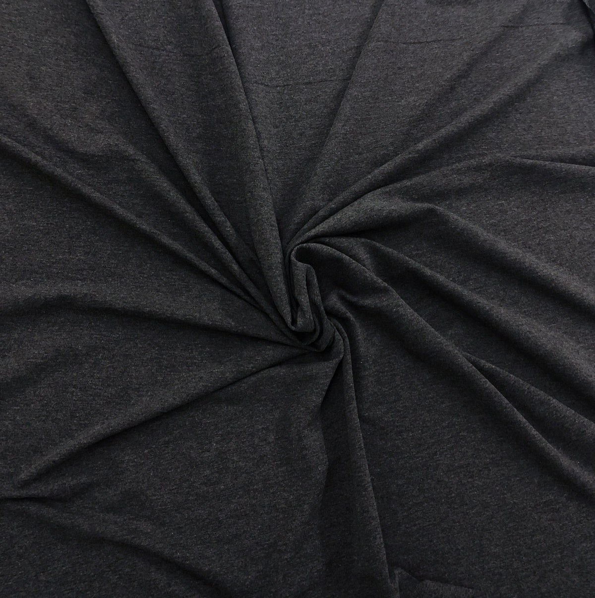 Charcoal Mix - Solids, Bamboo Cotton Stretch FLEECE | PER 1/2 Meter | 300 GSM (6940201550009) (8624082747630)